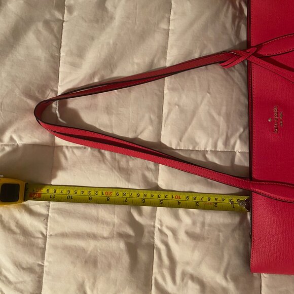 Kate Spade hot pink large tote bag with zipper and outer pocket - Picture 8 of 11